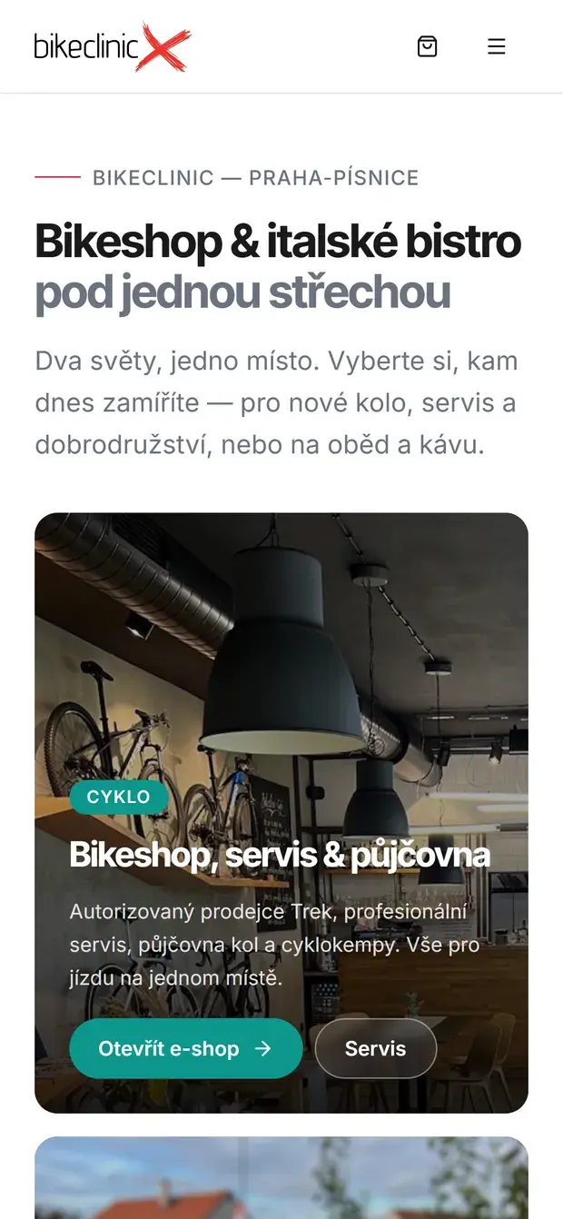 Web Bikeclinic v telefonu